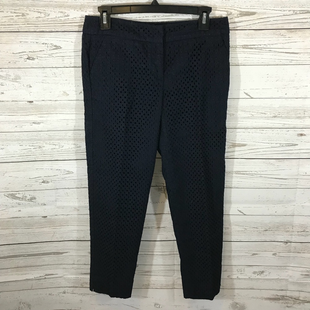 Talbots Navy Blue Eyelet Capris 4p